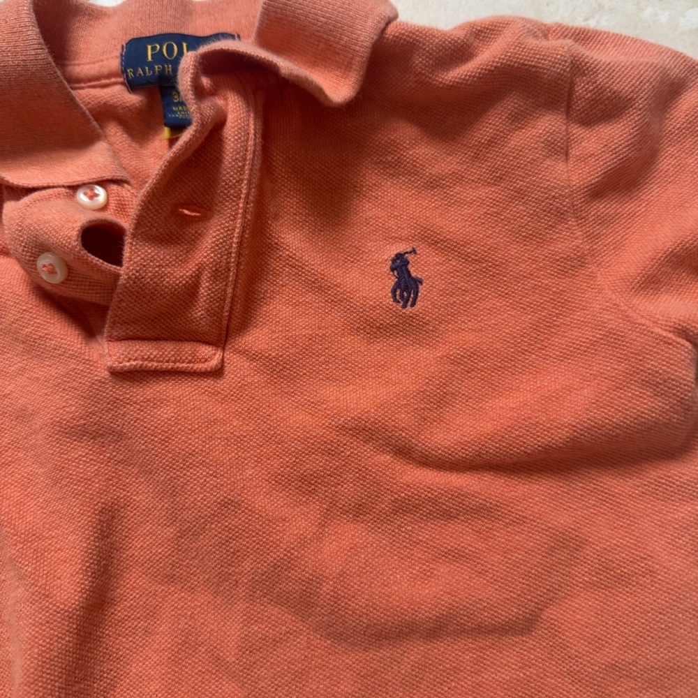 Orange kids 3T polo Ralph Lauren polo shirt - Picture 3 of 4